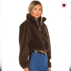 TULAROSA Teddi crop pullover with quarter zip - Size XS